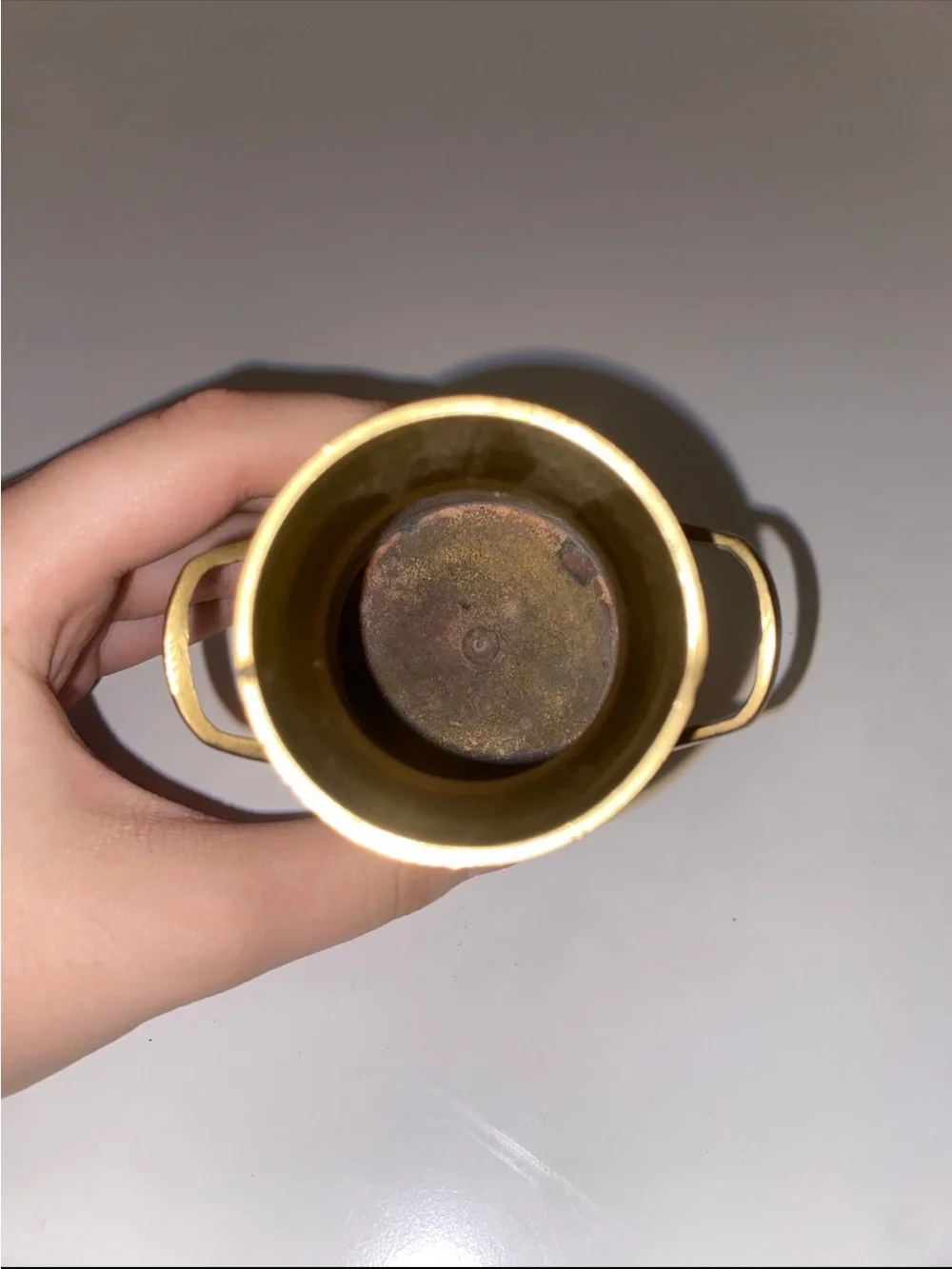 Vintage Solid Brass Mini Milk Can Vase – 4.5”